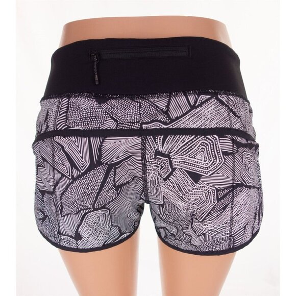 Lululemon Run Speed Short Size 4 Dottie Tribe White Black - Picture 5 of 8